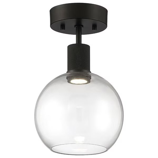Port Nine Burgundy, Burgundy LED SemiFlush, Matte Black Finish, Clear Glass, Access Lighting, Mfr#: 63148LEDD-MBL/CLR